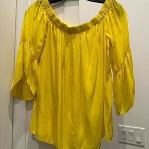 Ramy Brook Bright Yellow Off-Shoulder Blouse
